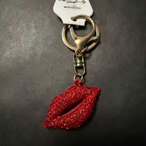 Red Lip Pendant Key & Card Holder Charm - Women's Accessory